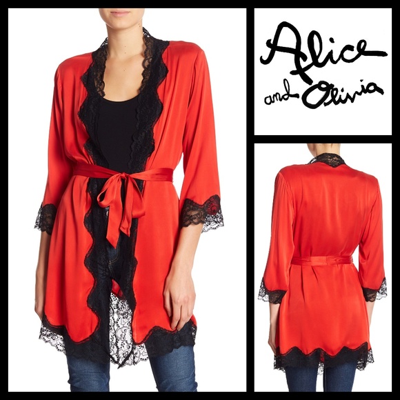 Alice + Olivia Other - AO LA Alice & Olivia Briley Lace Combo Silk Robe